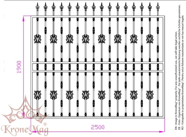 Gard Ornamental Decorativ Metalic Fonta G-K2